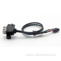 Dual usb2.0 female panel mount screw pitch cable